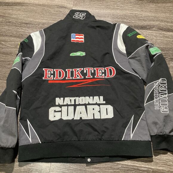 Nascar Jacket Mens Small Black Edikited Rally Patch Mens Small - Picture 5 of 9